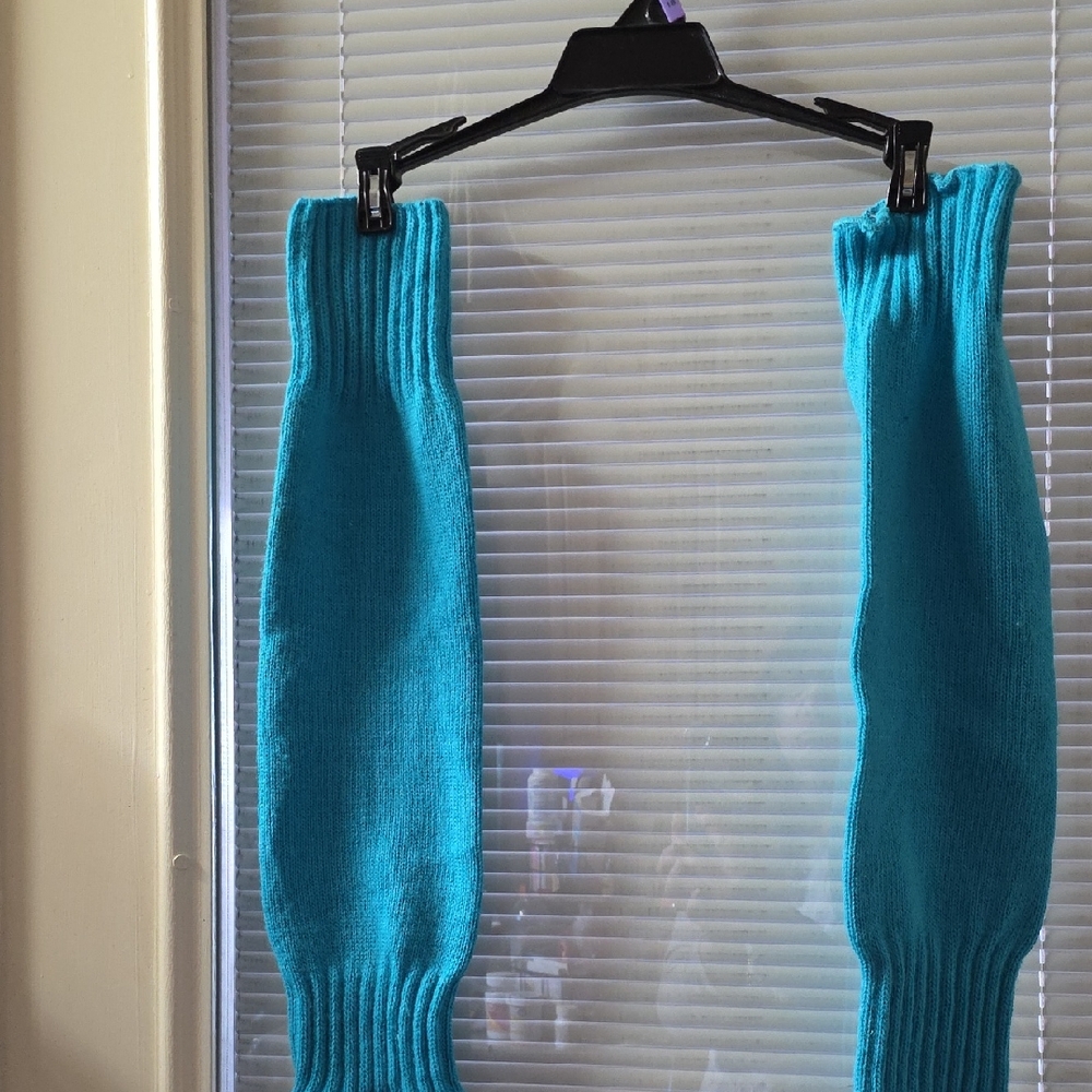 Vibrant Blue Knit Leg Warmers